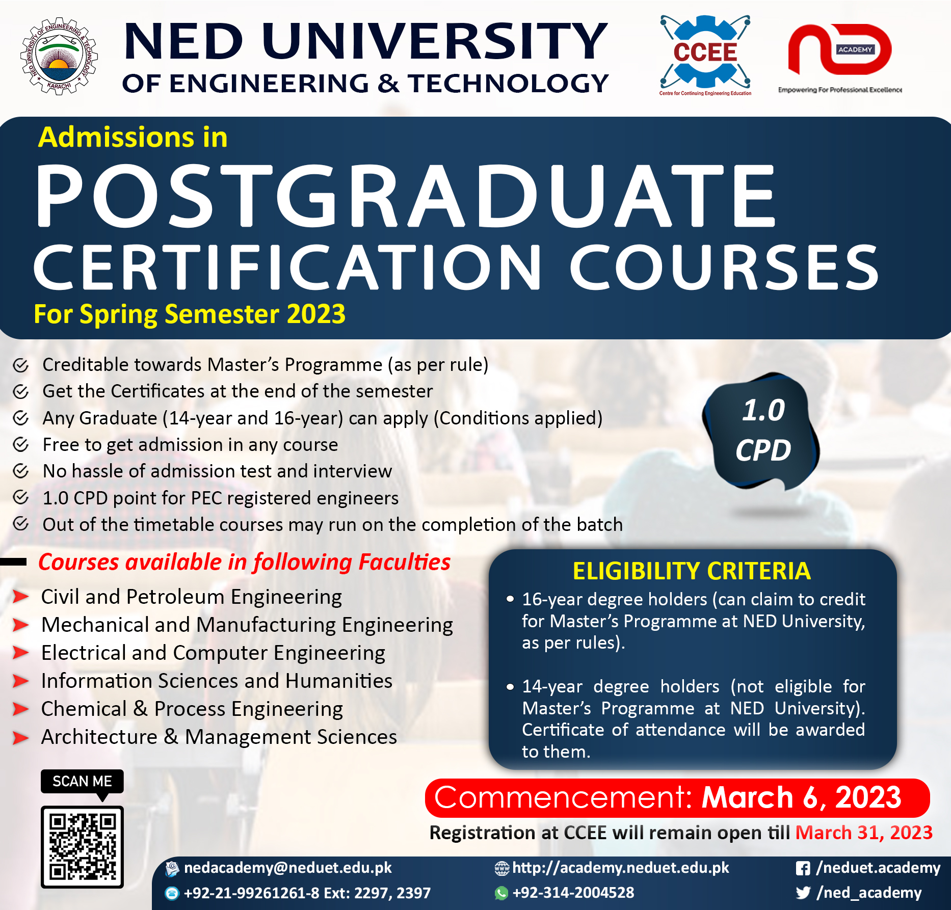 PGC Courses NED Academy CCEE CMPP